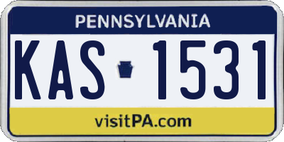 PA license plate KAS1531