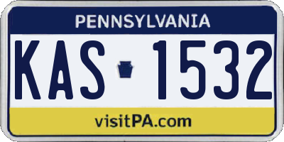 PA license plate KAS1532