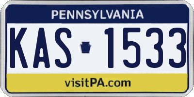 PA license plate KAS1533