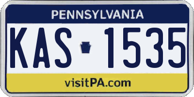 PA license plate KAS1535