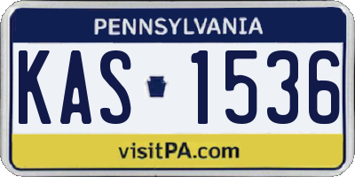 PA license plate KAS1536