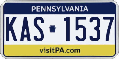 PA license plate KAS1537