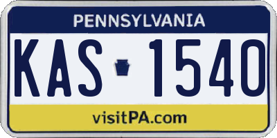 PA license plate KAS1540