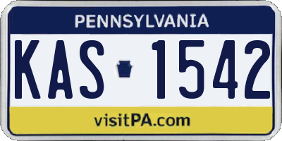 PA license plate KAS1542