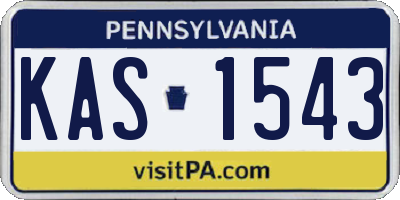 PA license plate KAS1543