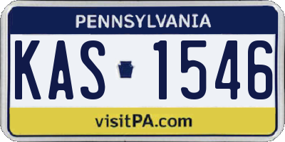 PA license plate KAS1546