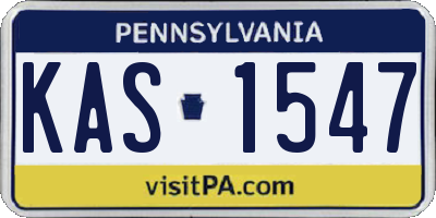 PA license plate KAS1547