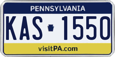 PA license plate KAS1550