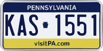 PA license plate KAS1551