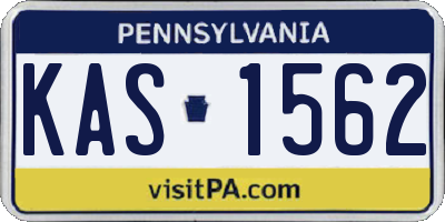 PA license plate KAS1562