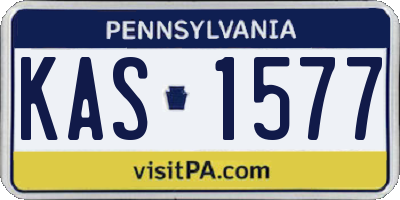 PA license plate KAS1577