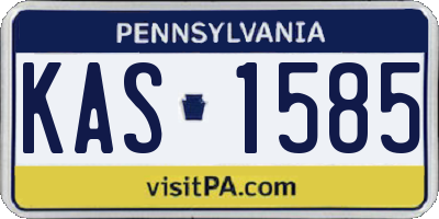PA license plate KAS1585