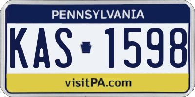PA license plate KAS1598