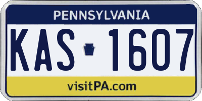 PA license plate KAS1607