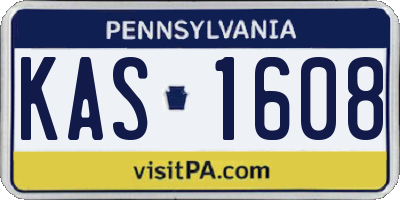 PA license plate KAS1608