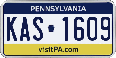 PA license plate KAS1609