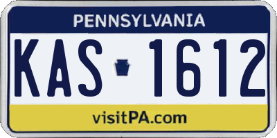 PA license plate KAS1612