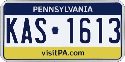 PA license plate KAS1613