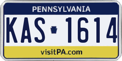 PA license plate KAS1614