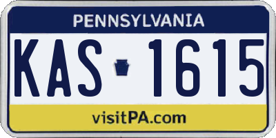 PA license plate KAS1615