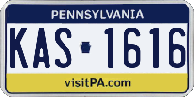 PA license plate KAS1616