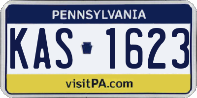 PA license plate KAS1623