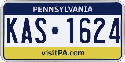PA license plate KAS1624