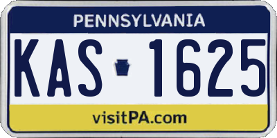 PA license plate KAS1625