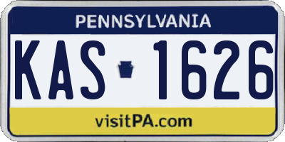 PA license plate KAS1626