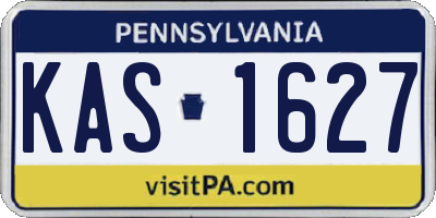 PA license plate KAS1627