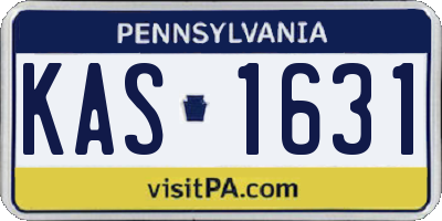 PA license plate KAS1631
