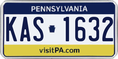 PA license plate KAS1632