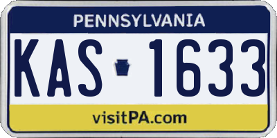 PA license plate KAS1633