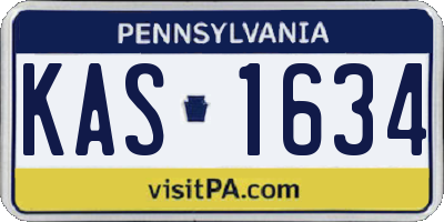 PA license plate KAS1634