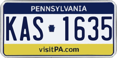PA license plate KAS1635