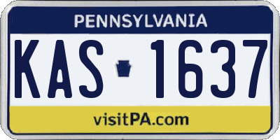 PA license plate KAS1637