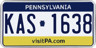 PA license plate KAS1638
