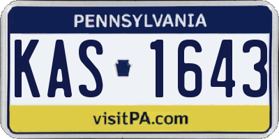 PA license plate KAS1643