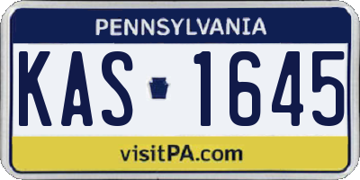 PA license plate KAS1645