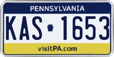 PA license plate KAS1653