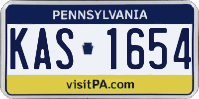 PA license plate KAS1654