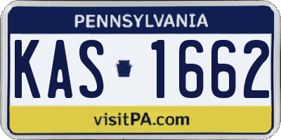 PA license plate KAS1662
