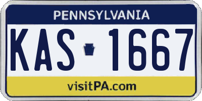PA license plate KAS1667