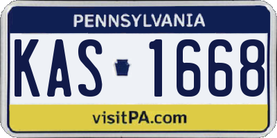 PA license plate KAS1668