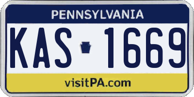 PA license plate KAS1669