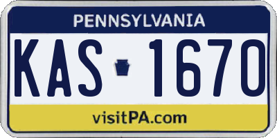 PA license plate KAS1670