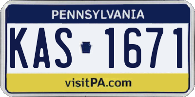 PA license plate KAS1671