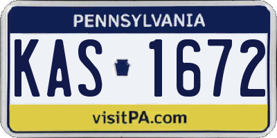 PA license plate KAS1672