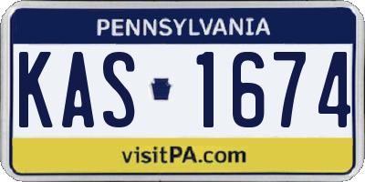 PA license plate KAS1674
