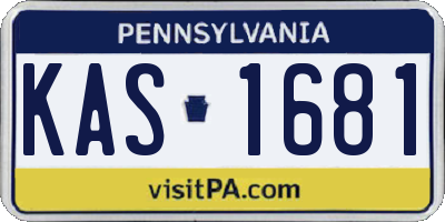 PA license plate KAS1681